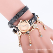 Fashion Women Vintage Leather Strap Watches Set Auger Bracelet Women Dress Watches BWL008